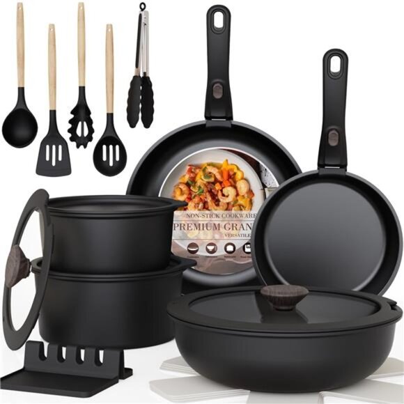Complete Astercook 20-Piece Pots and Pans Set, Nonstick Cookware Set - Picture 3 of 9